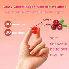 Cranberry Probiotic Gummies Targets Body Odor, Women's Health, And PH Balance Vegan 60 Gummies Per Pack