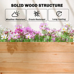 Wooden Planter Box With Trellis, Hanging Roof And Drainage Holes For Climbing Plants, Vegetables, Herbs And Flowers