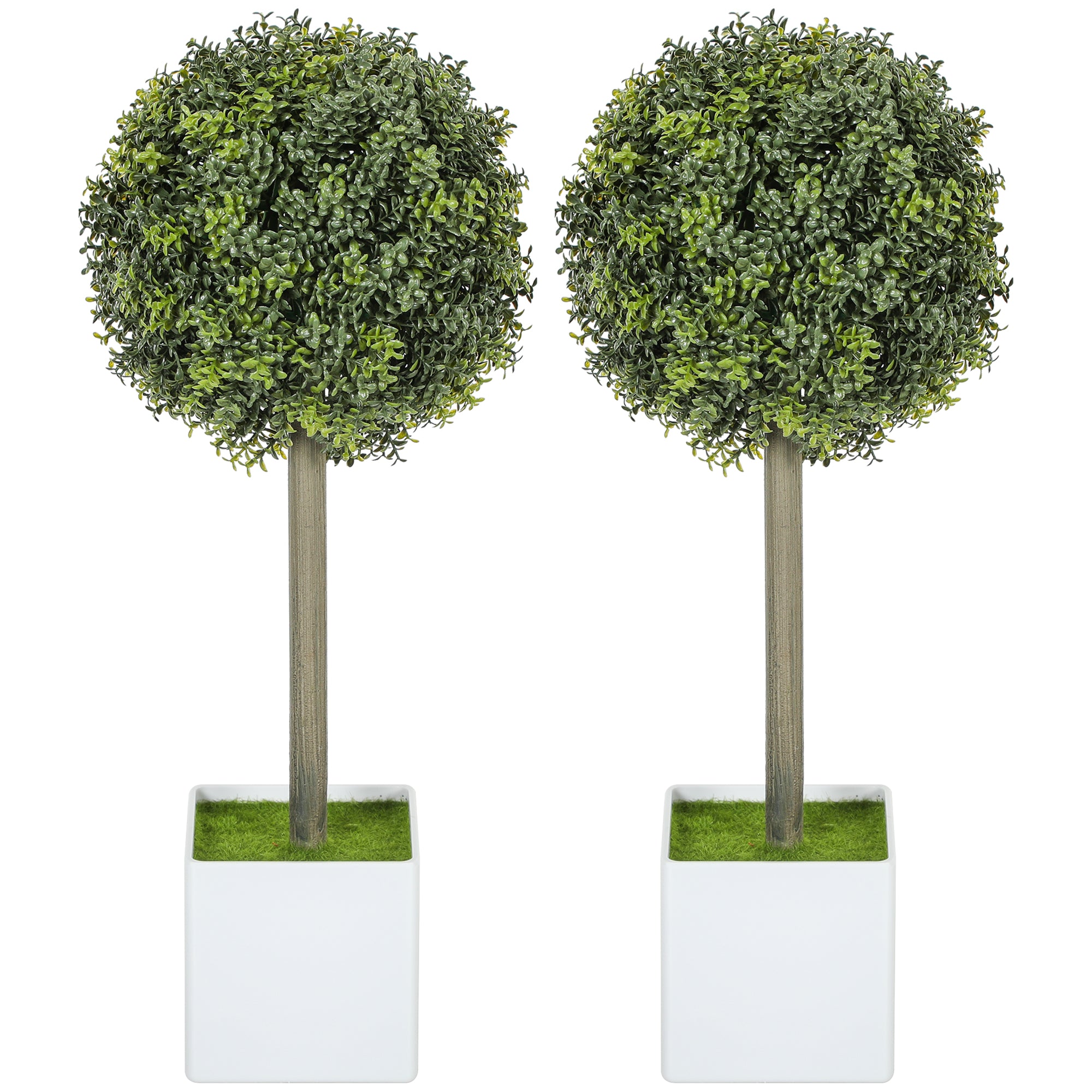 2 Pcs Artificial Plants Fake Boxwood Topiary Balls