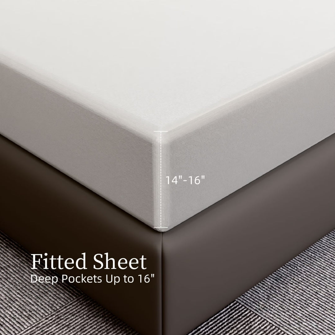 Bedding Queen Bed Sheets Set - 4 Piece Bedding - Brushed Microfiber - Shrinkage And Fade Resistant - Easy Care -Queen, White