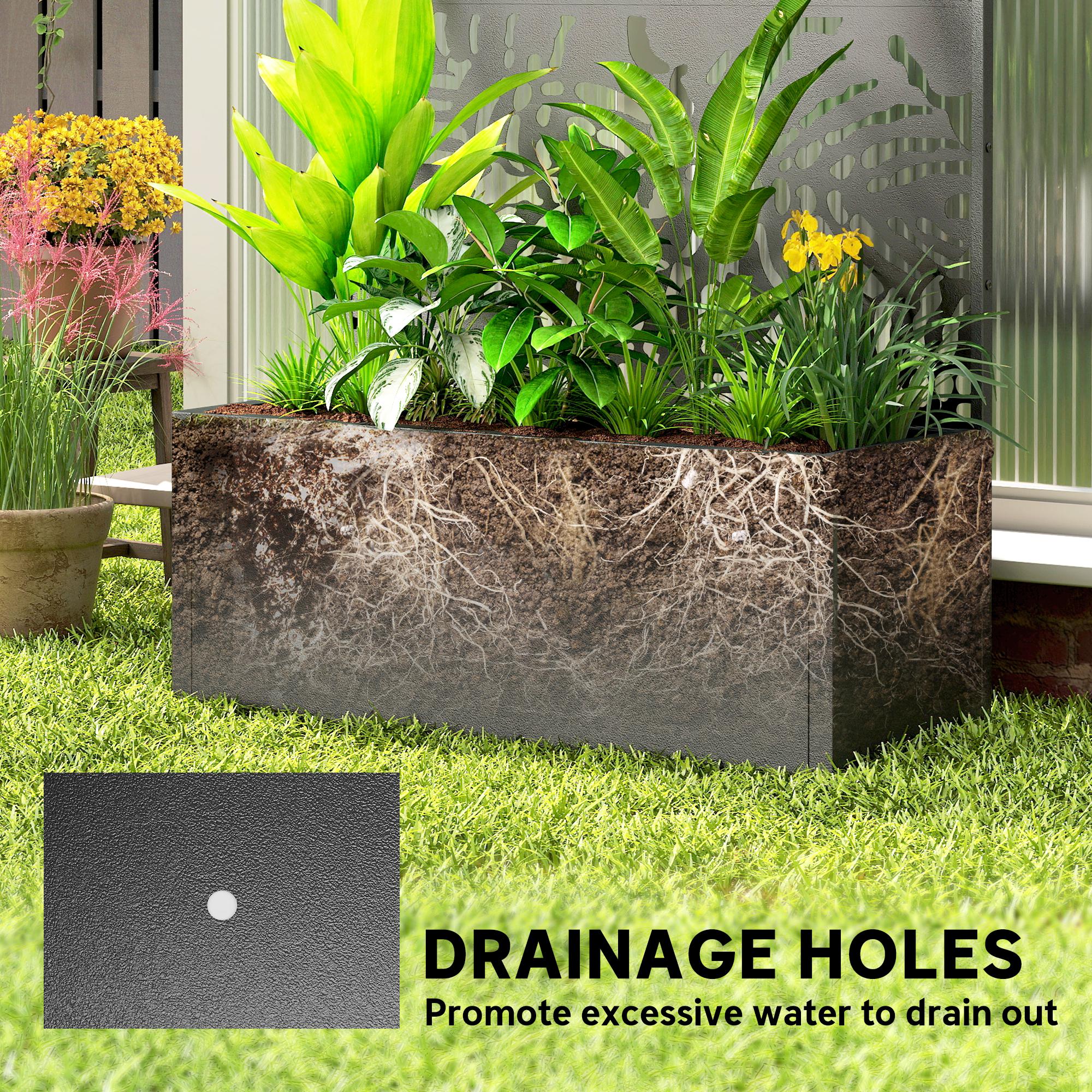 Metal Planter Box With Trellis